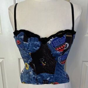 Dior Black, Blue and White Bustier